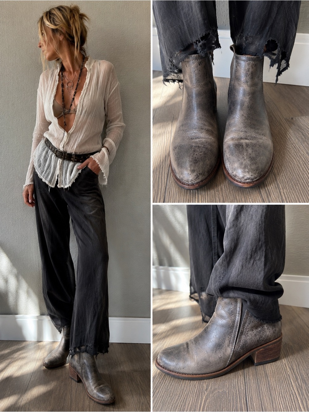 Matisse courage Brown distressLeather Ankle Booties - Classic Western Style 9